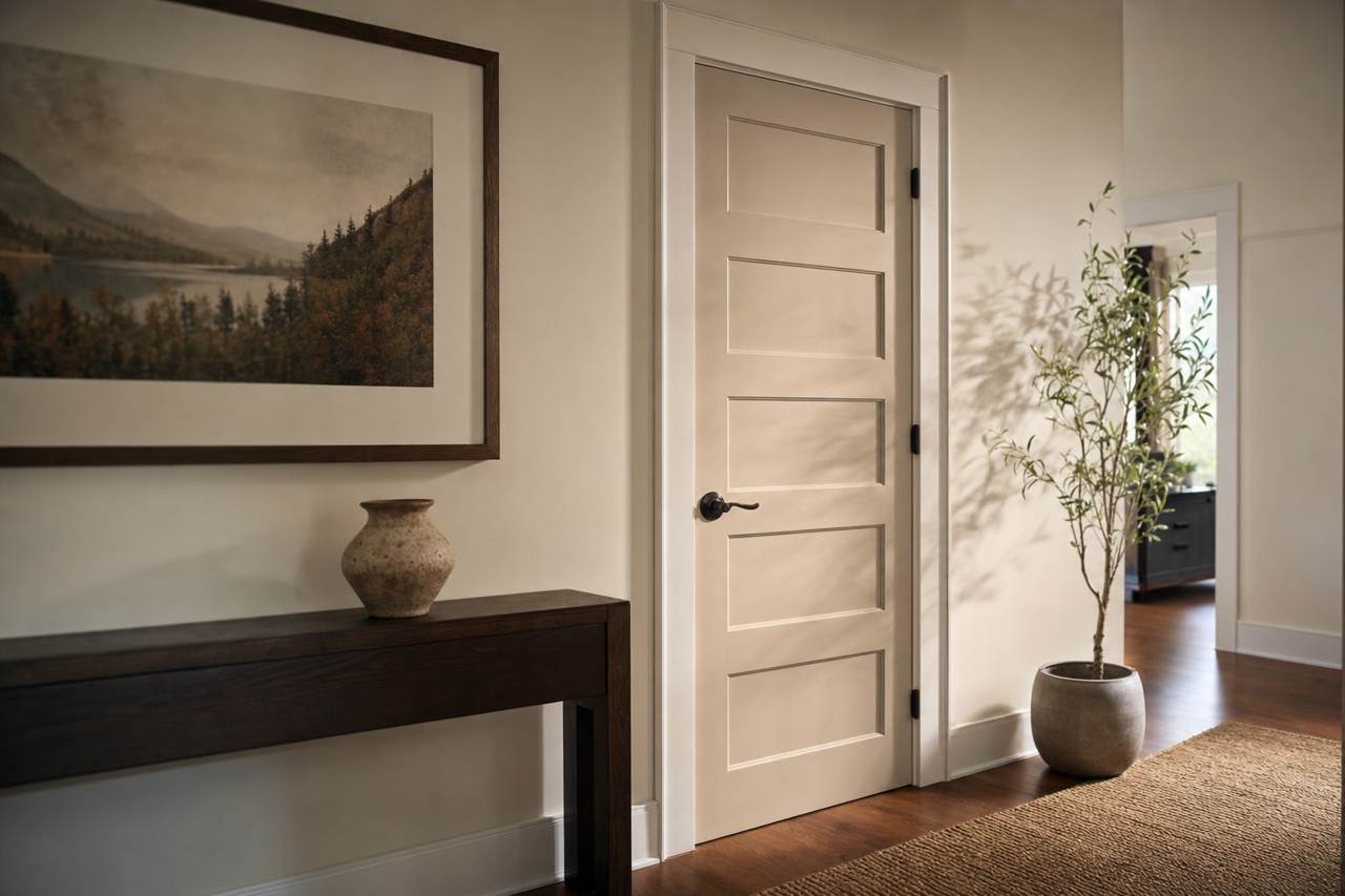 Realist Beige by Sherwin-Williams on interior-doors