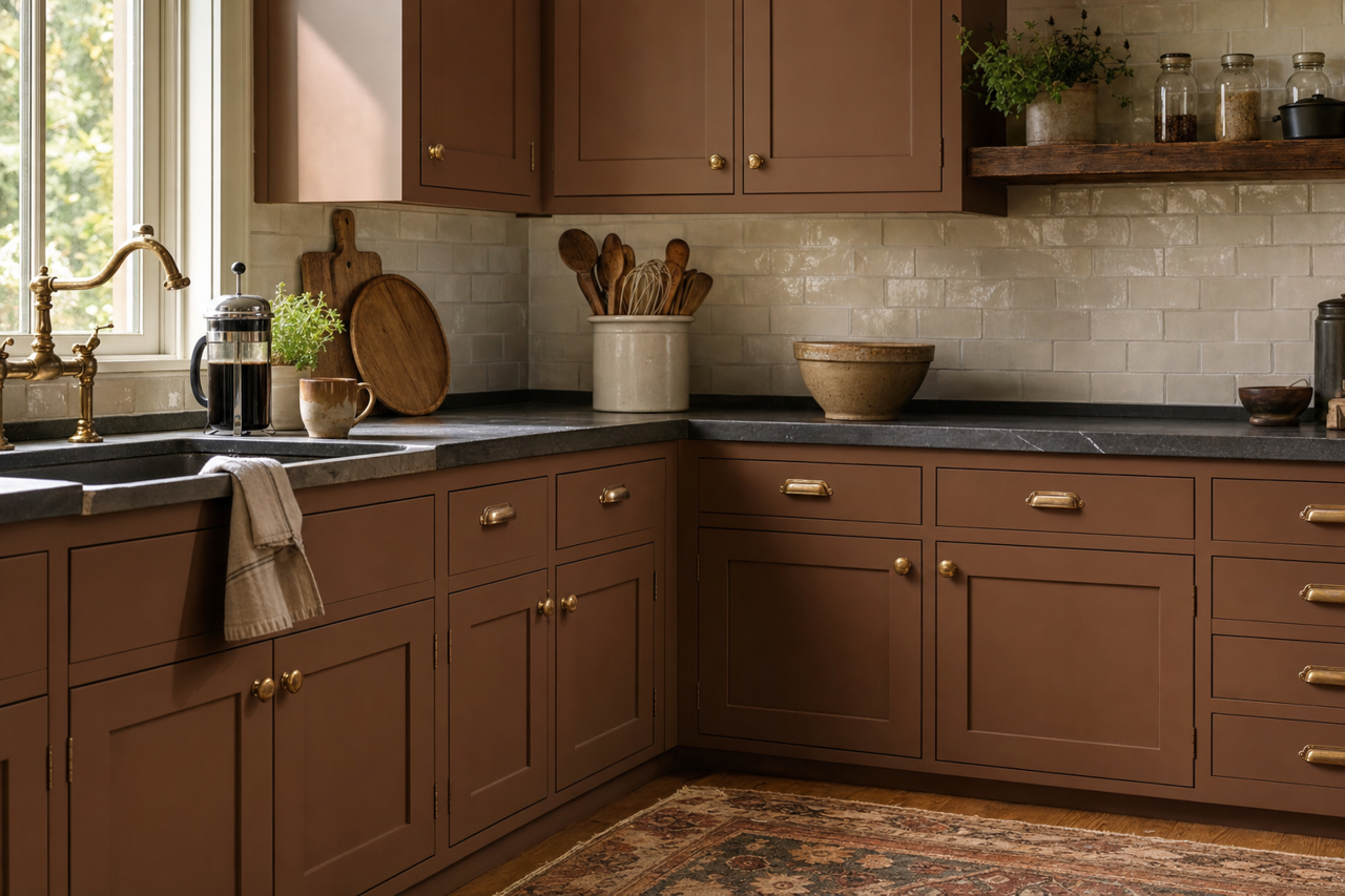 Sable by Sherwin-Williams on cabinets