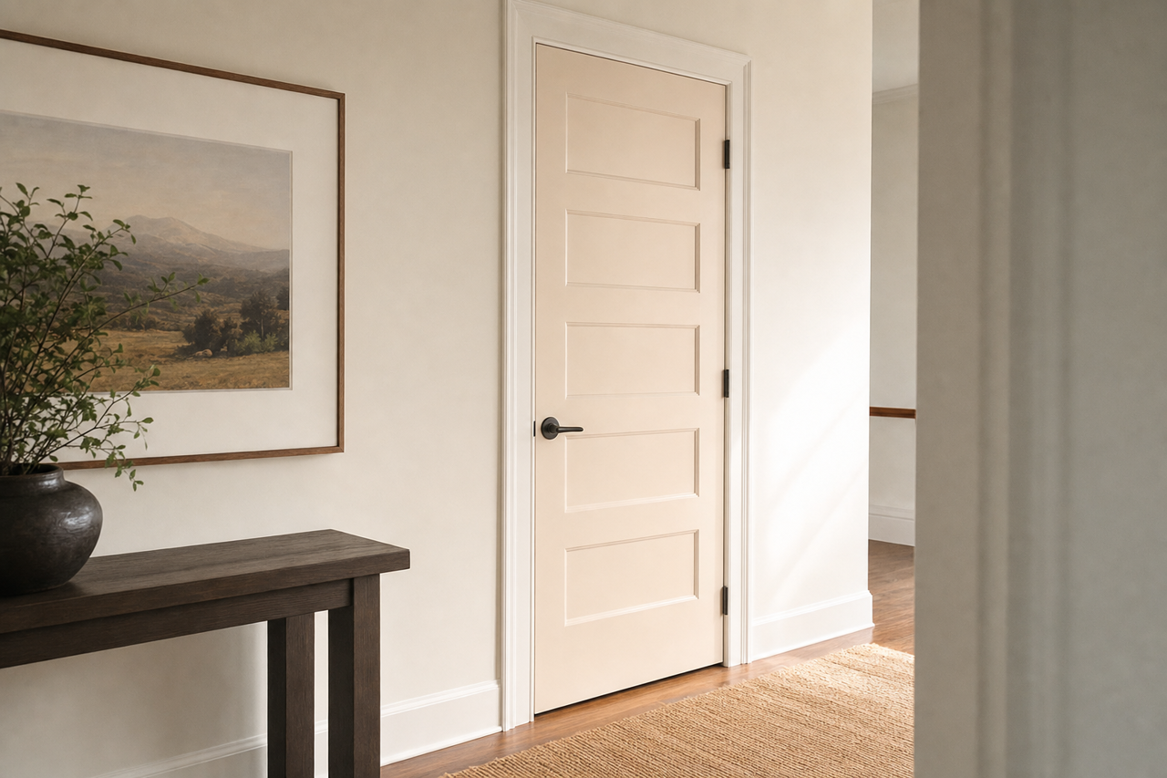 Modest White by Sherwin-Williams on interior-doors