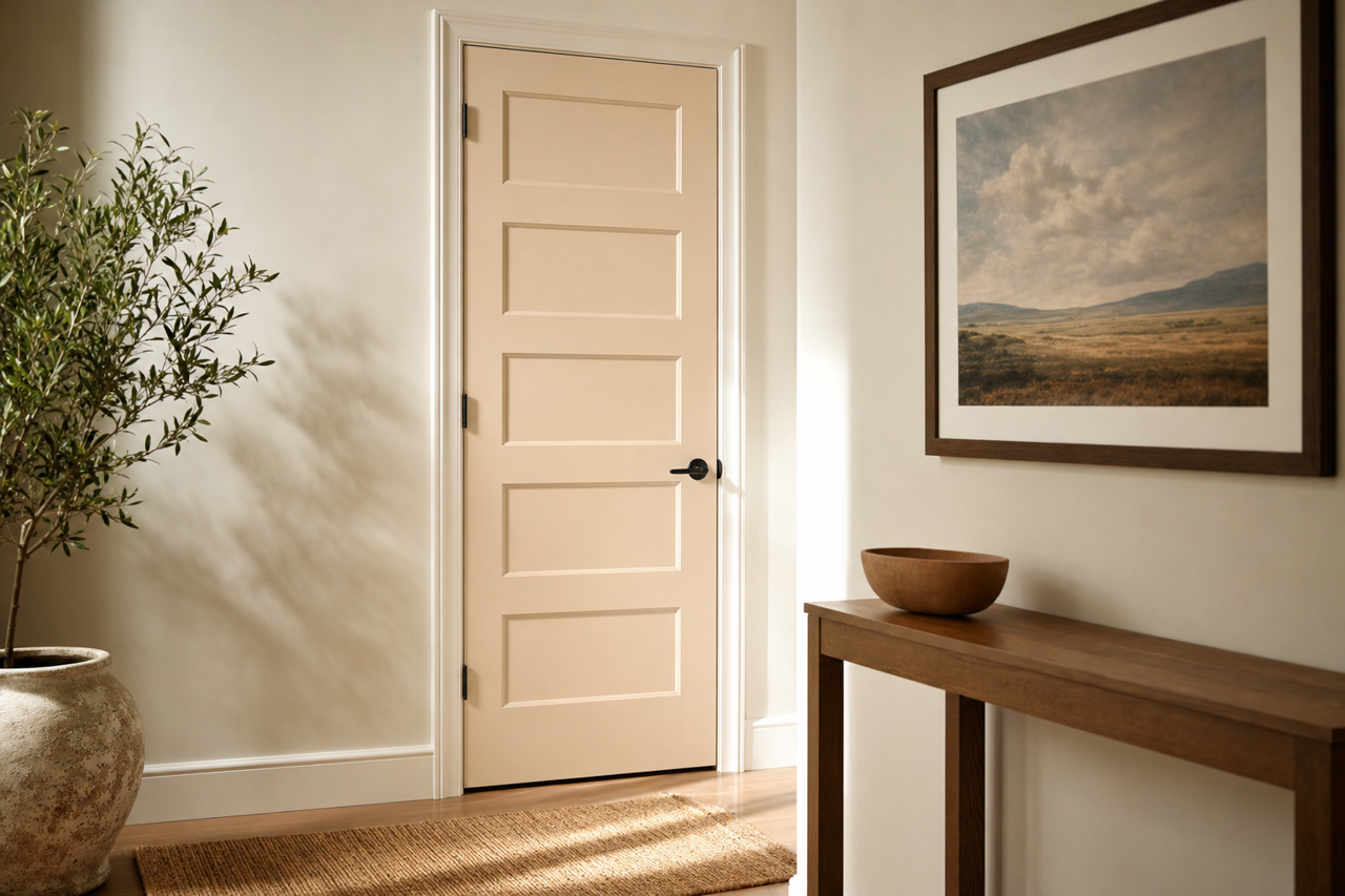 Simplify Beige by Sherwin-Williams on interior-doors