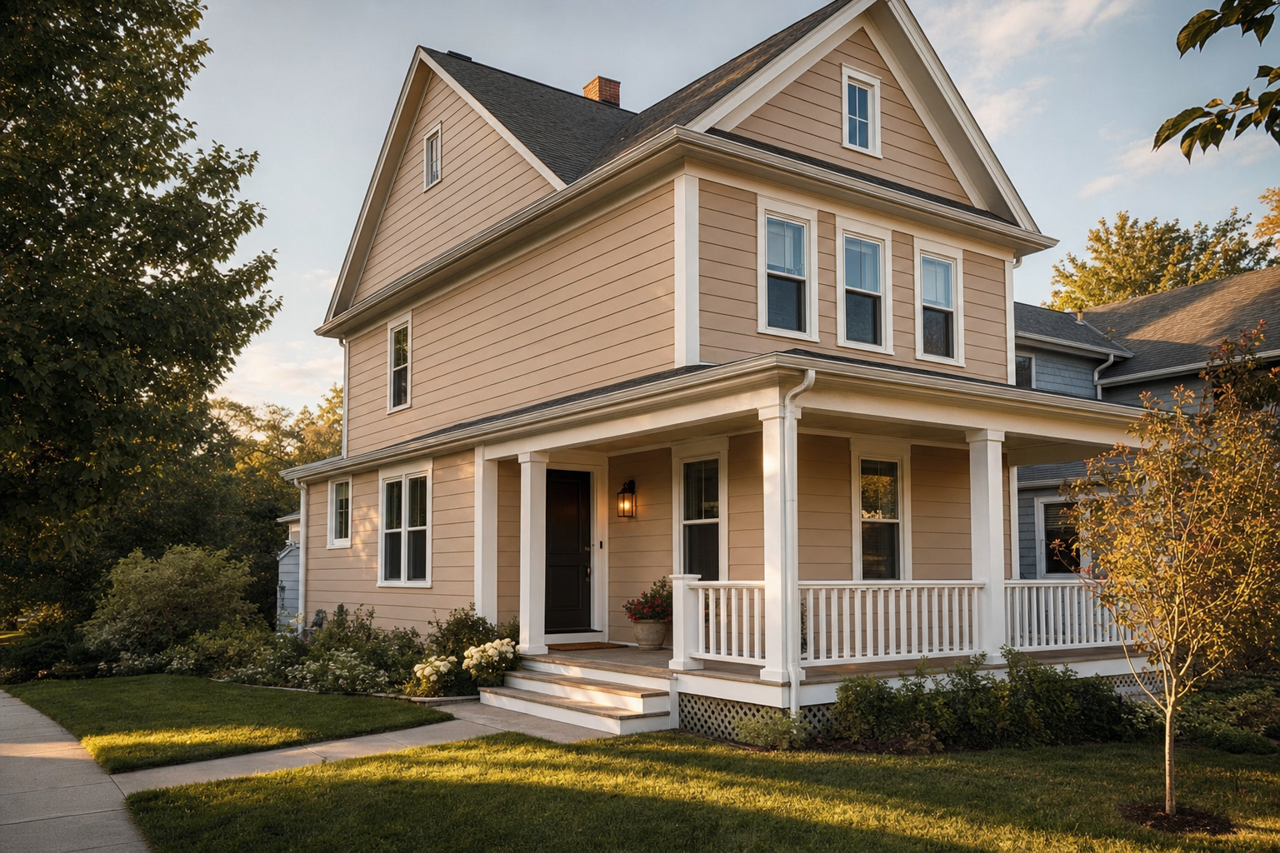Trusty Tan by Sherwin-Williams on exterior