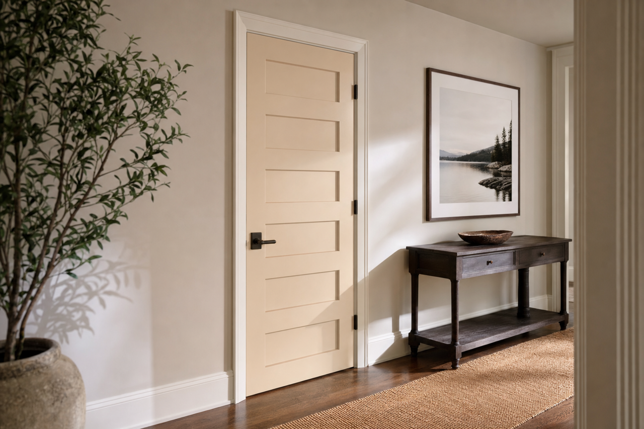 Lightweight Beige by Sherwin-Williams on interior-doors