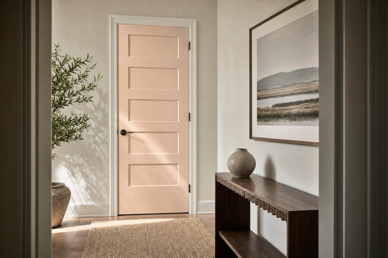 Familiar Beige by Sherwin-Williams on interior-doors