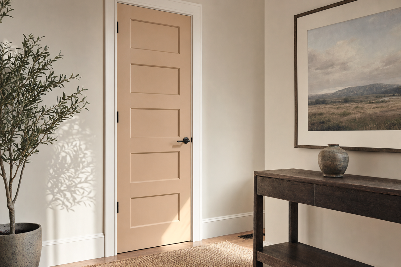 Sensational Sand by Sherwin-Williams on interior-doors