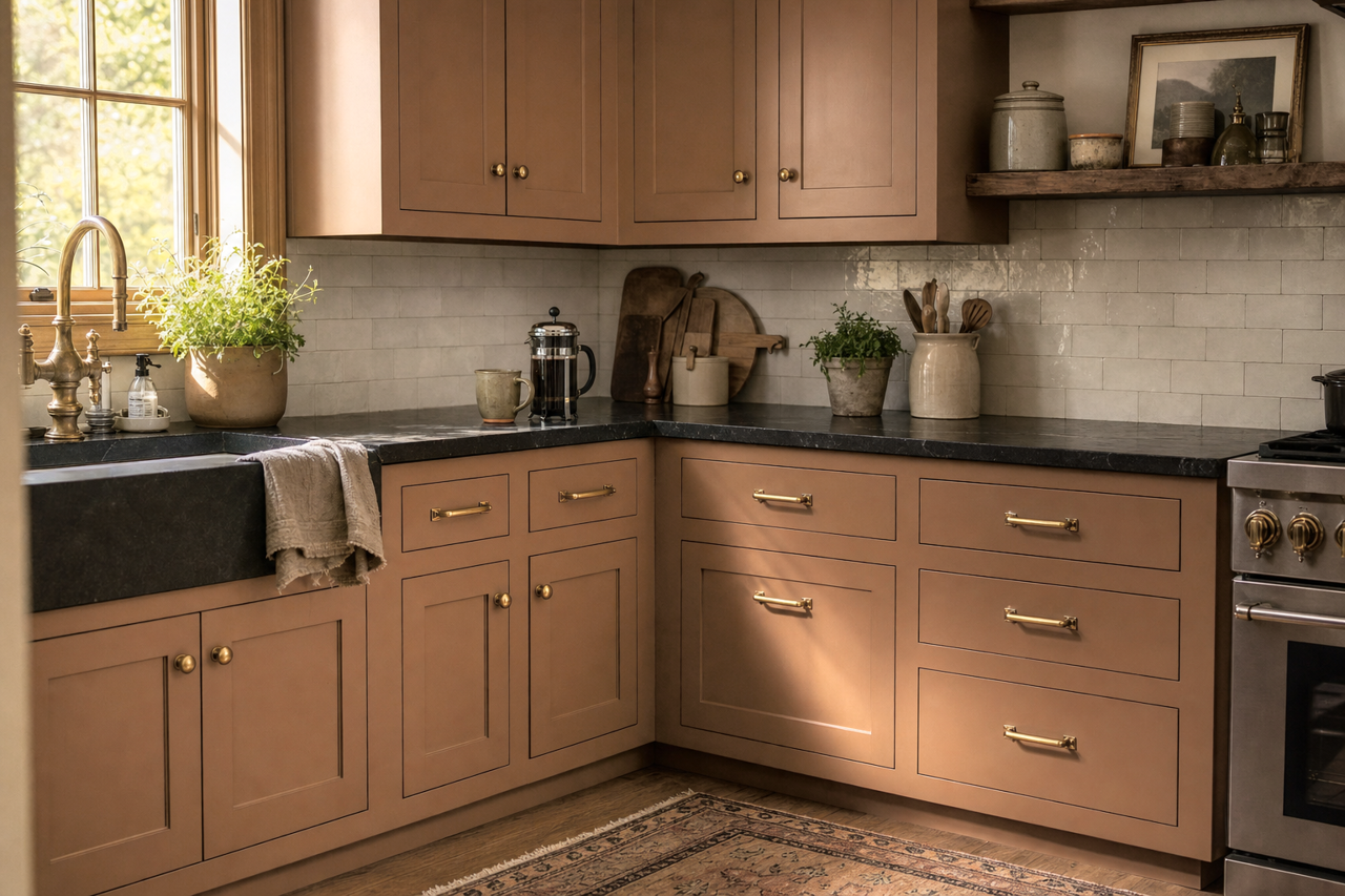Toasty by Sherwin-Williams on cabinets
