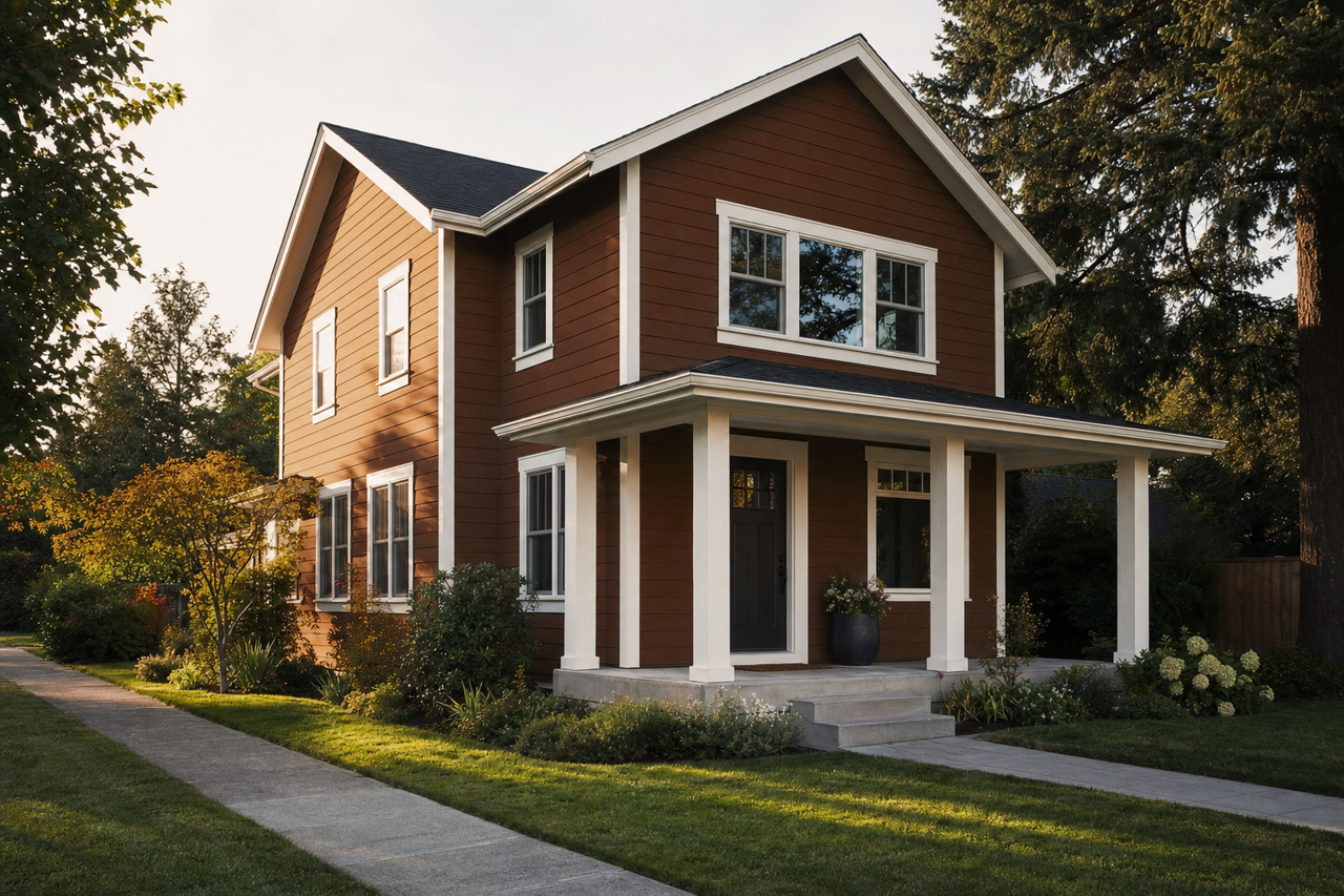 Sturdy Brown by Sherwin-Williams on exterior