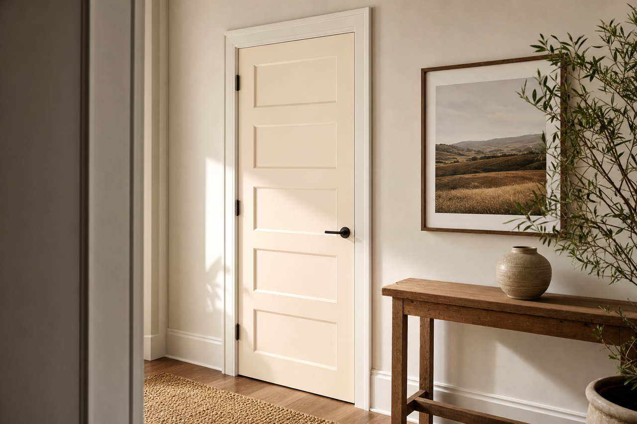 Pacer White by Sherwin-Williams on interior-doors