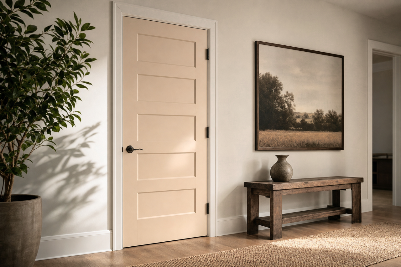 Practical Beige by Sherwin-Williams on interior-doors