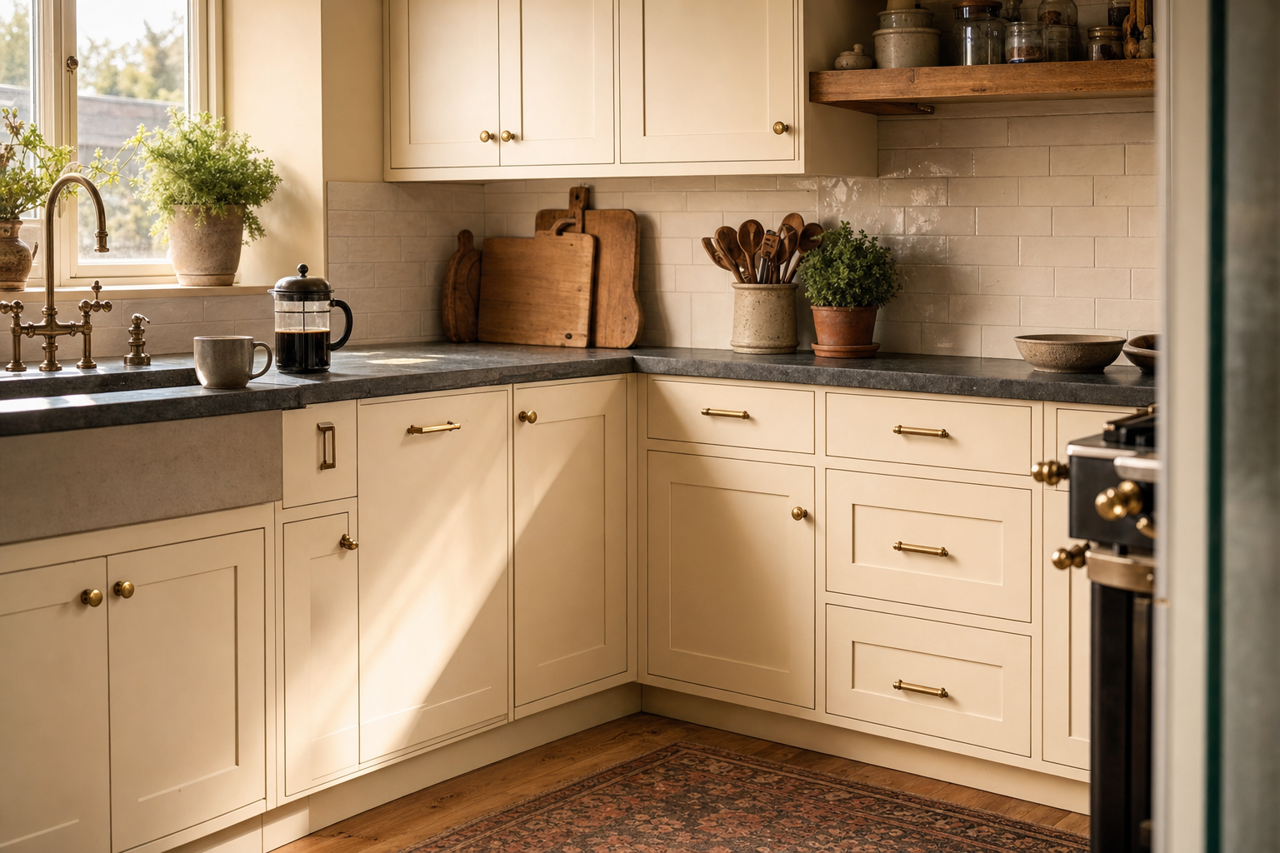 Divine White by Sherwin-Williams on cabinets