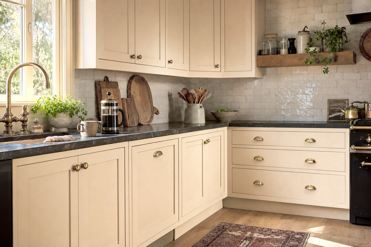 Kilim Beige by Sherwin-Williams on cabinets