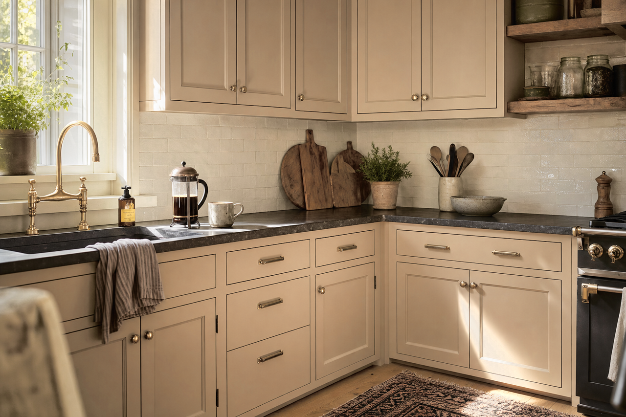 Latte by Sherwin-Williams on cabinets