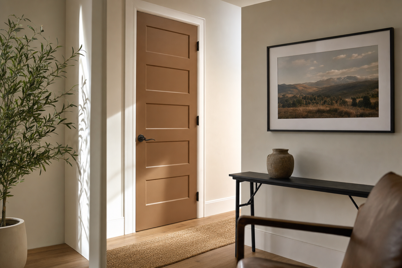 Steady Brown by Sherwin-Williams on interior-doors