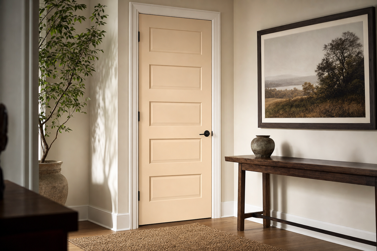 Biscuit by Sherwin-Williams on interior-doors