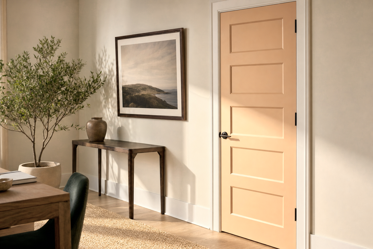 Bagel by Sherwin-Williams on interior-doors