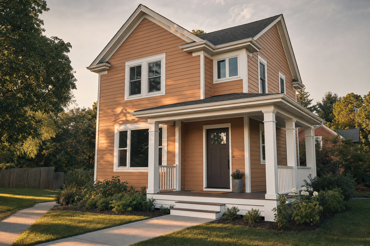 Smokey Topaz by Sherwin-Williams on exterior