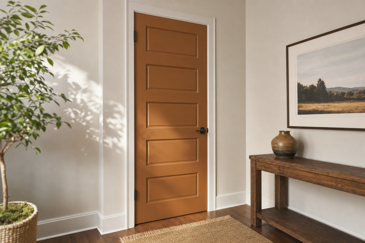 Leather Bound by Sherwin-Williams on interior-doors