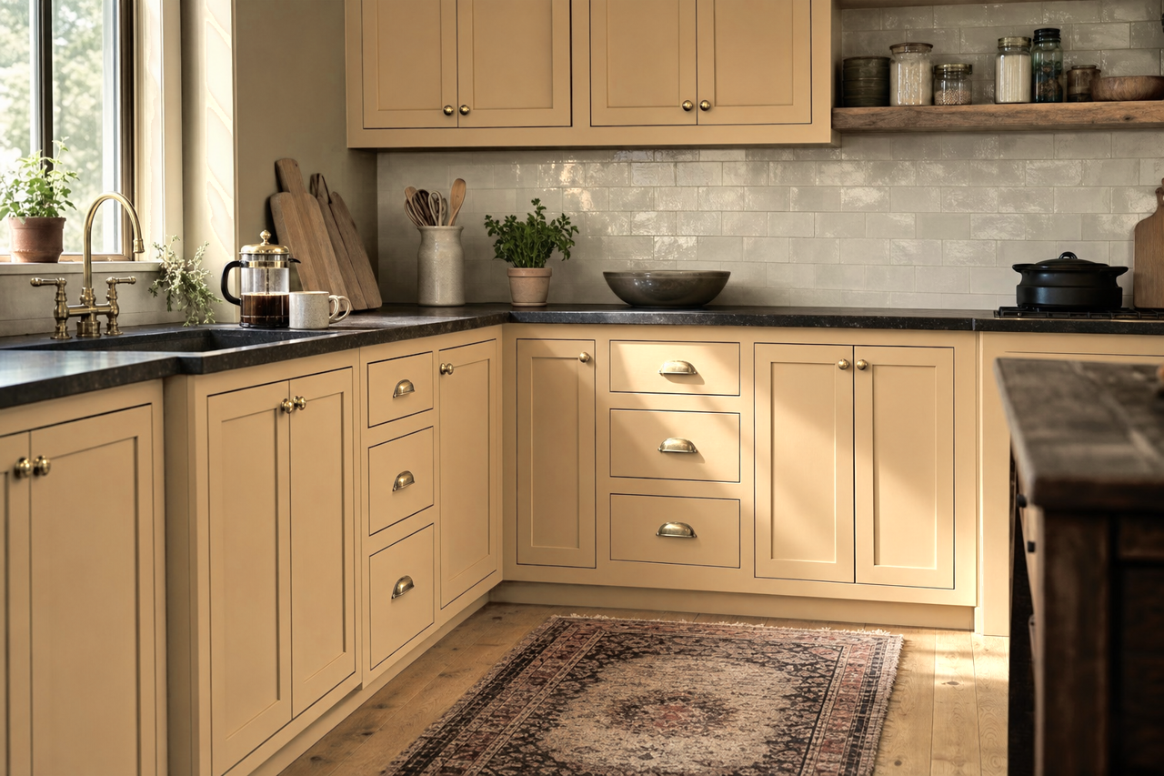 Camelback by Sherwin-Williams on cabinets