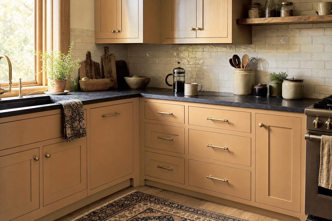 Baguette by Sherwin-Williams on cabinets