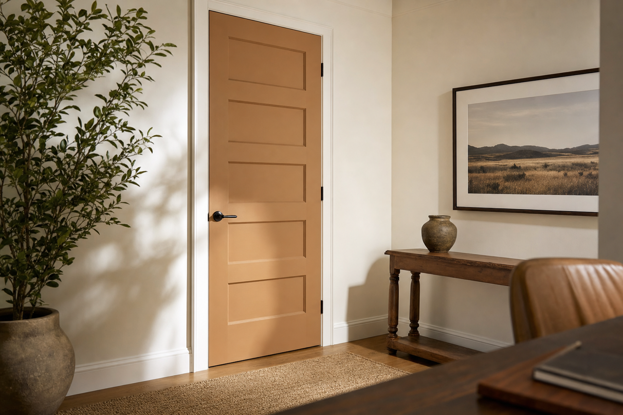 Cardboard by Sherwin-Williams on interior-doors