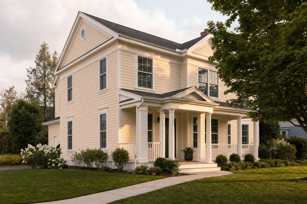 Navajo White by Sherwin-Williams on exterior