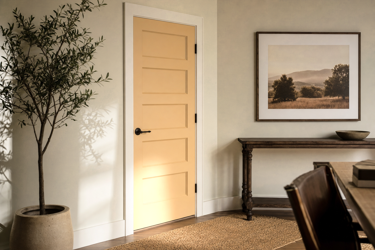 Blonde by Sherwin-Williams on interior-doors