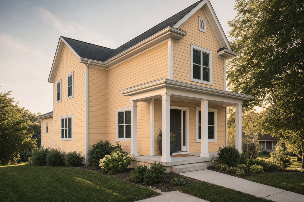 Restrained Gold by Sherwin-Williams on exterior