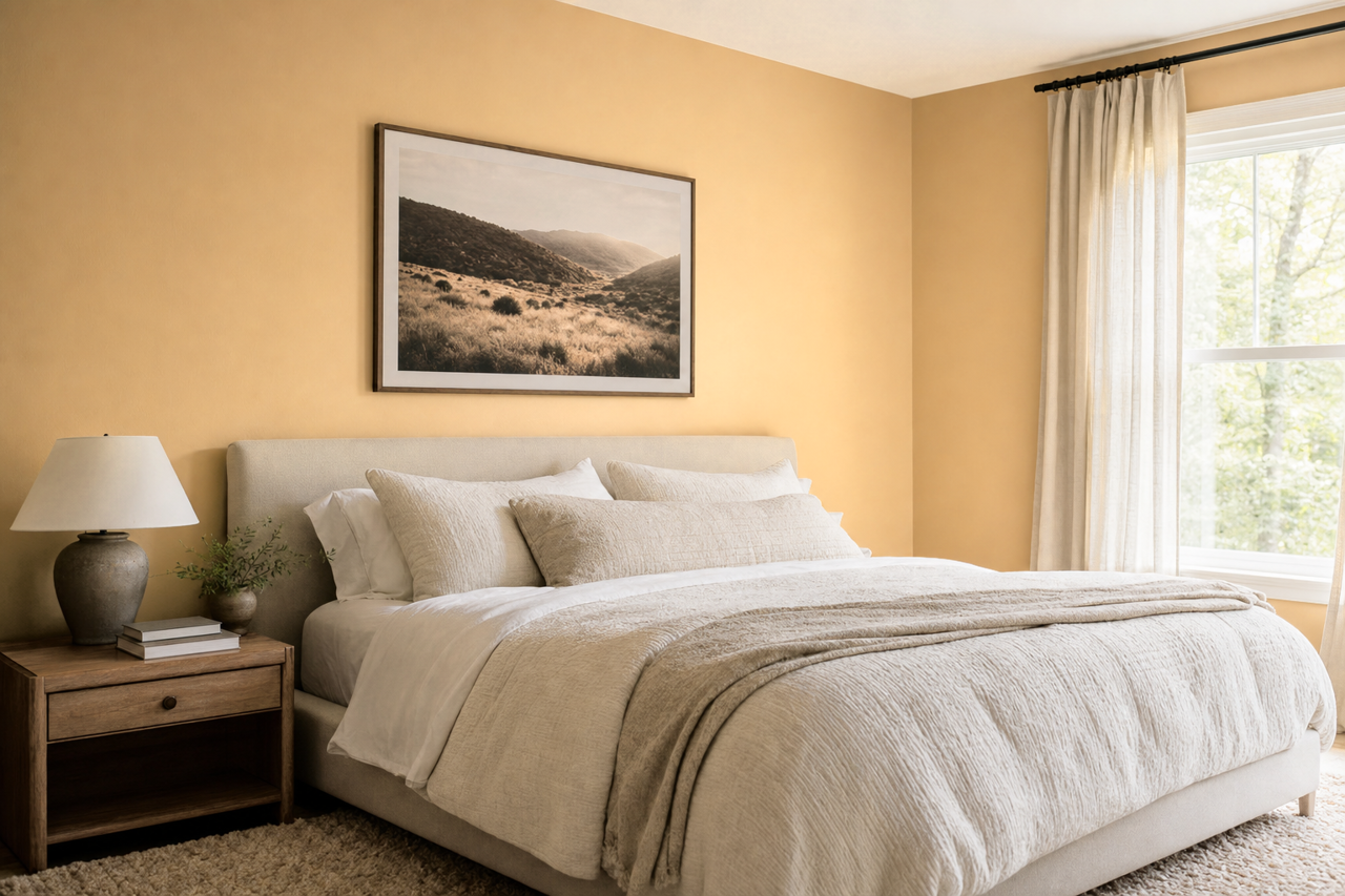 Restrained Gold by Sherwin-Williams on interiors