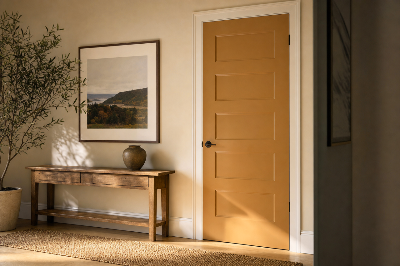 Chamois by Sherwin-Williams on interior-doors