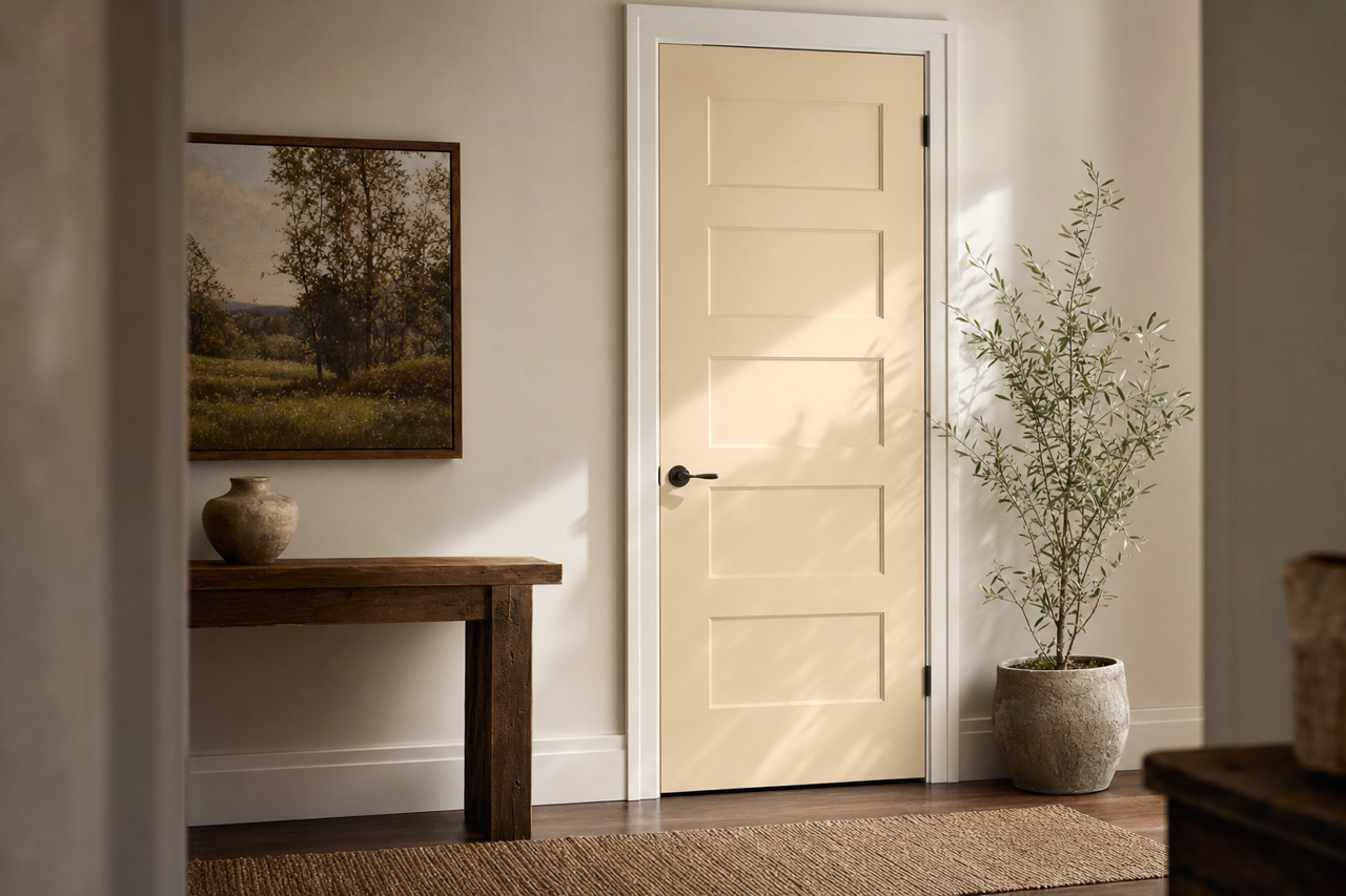 Muslin by Sherwin-Williams on interior-doors