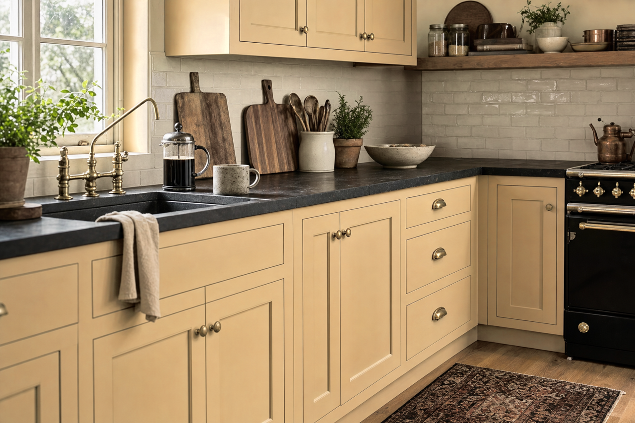 Ecru by Sherwin-Williams on cabinets