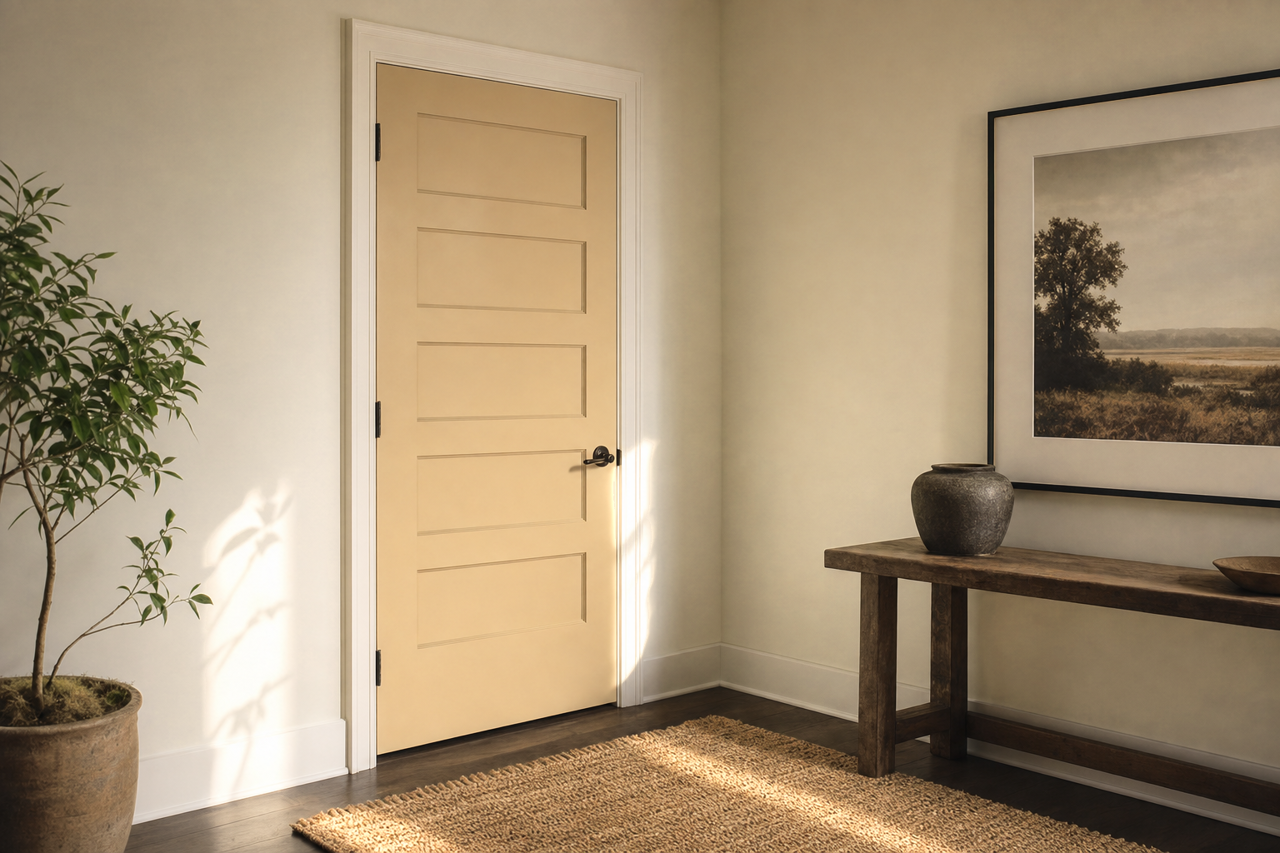 Harmonic Tan by Sherwin-Williams on interior-doors