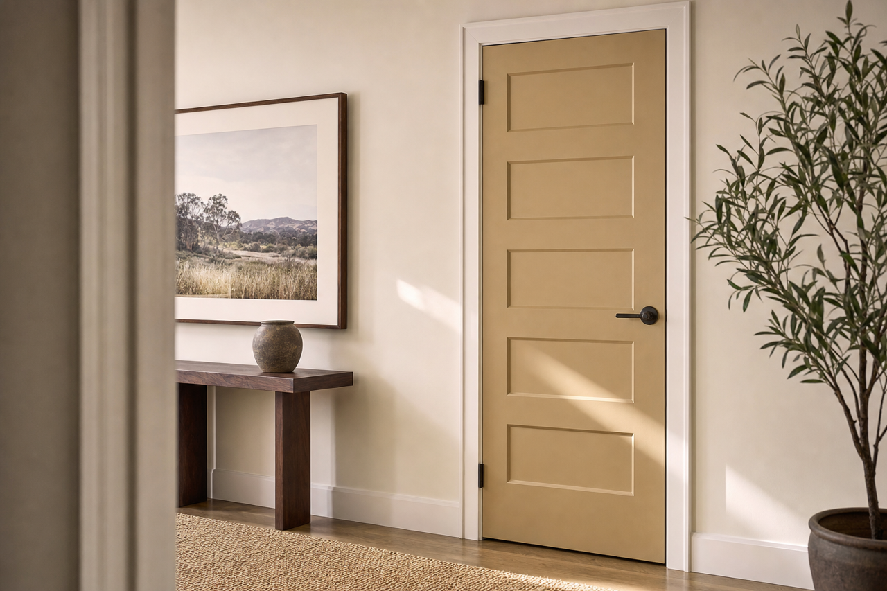 Burlap by Sherwin-Williams on interior-doors