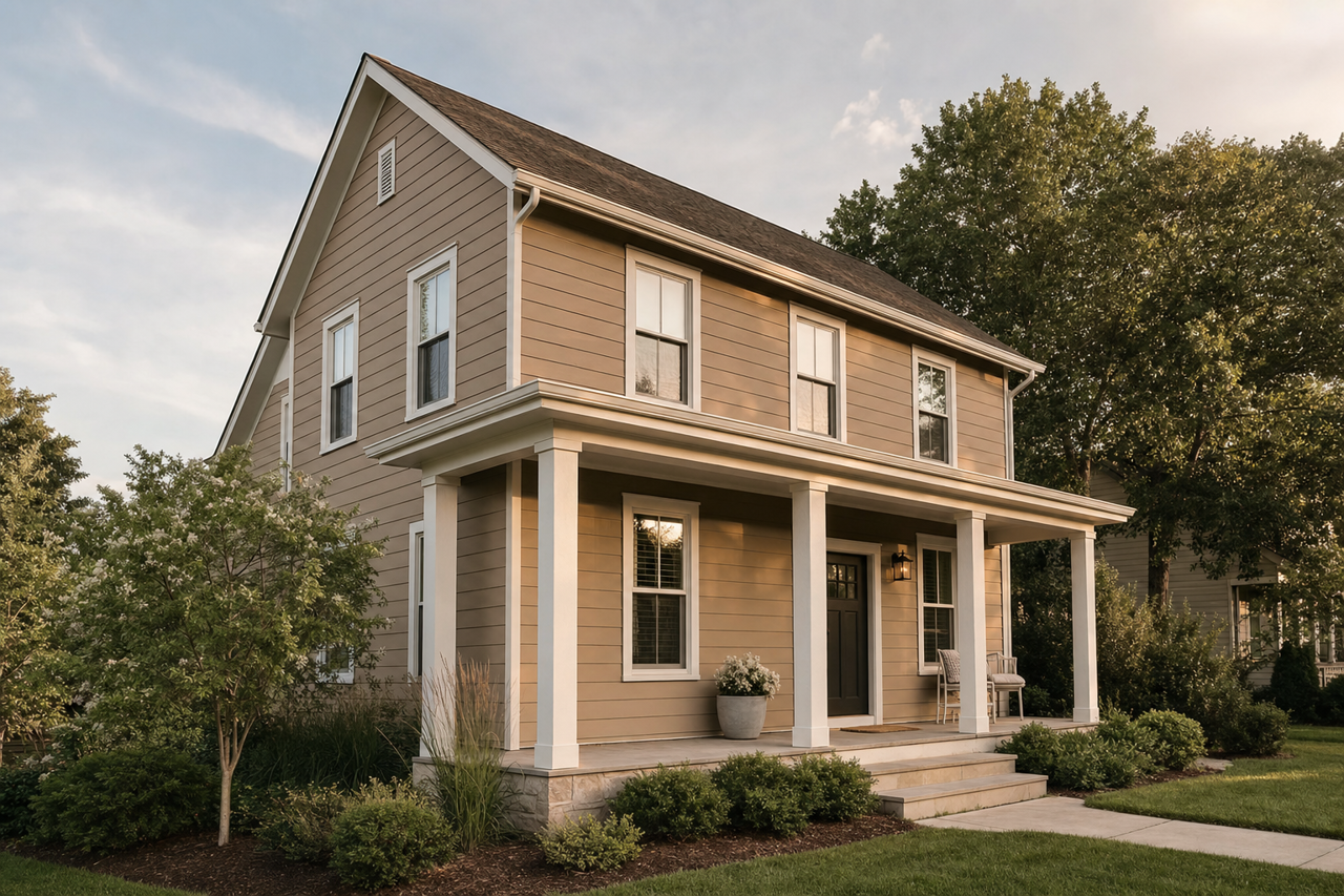 Dapper Tan by Sherwin-Williams on exterior