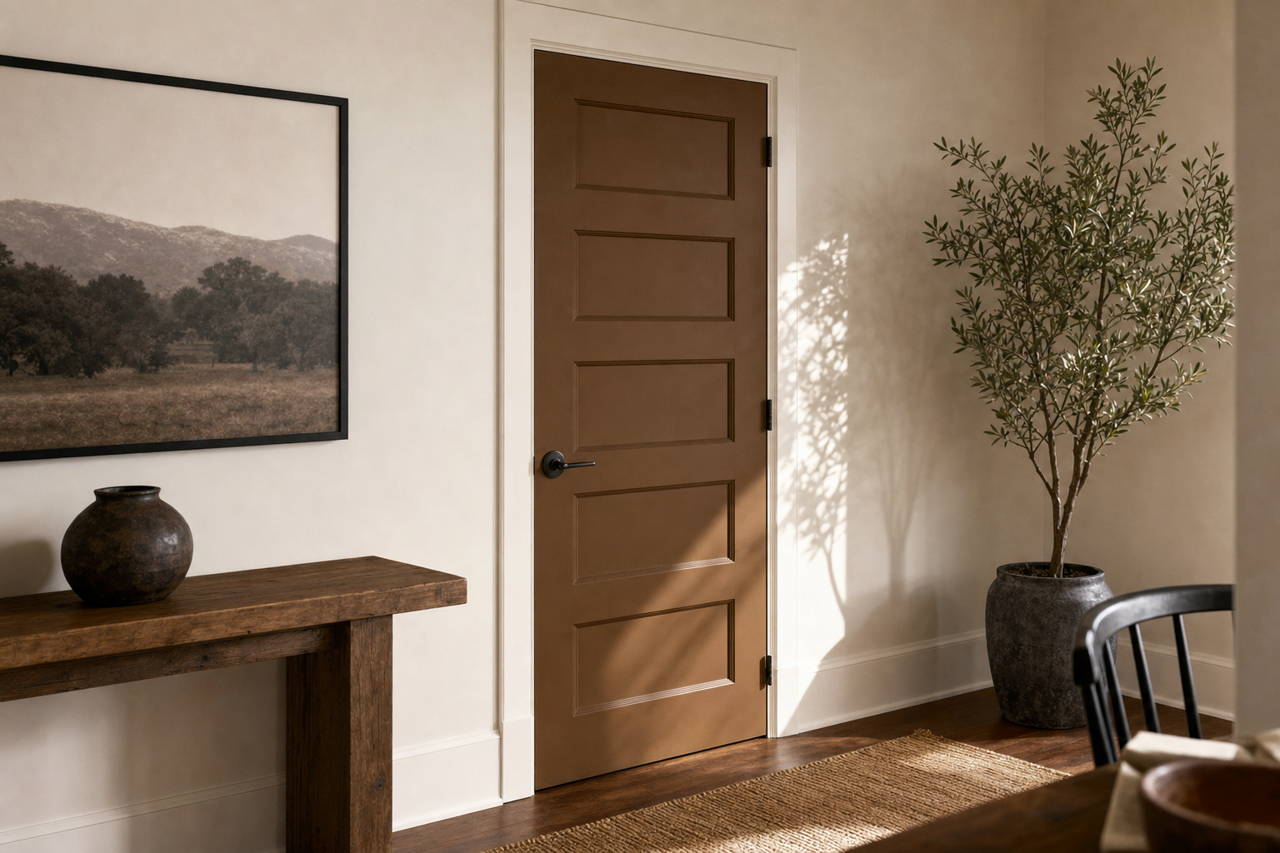 Umber by Sherwin-Williams on interior-doors