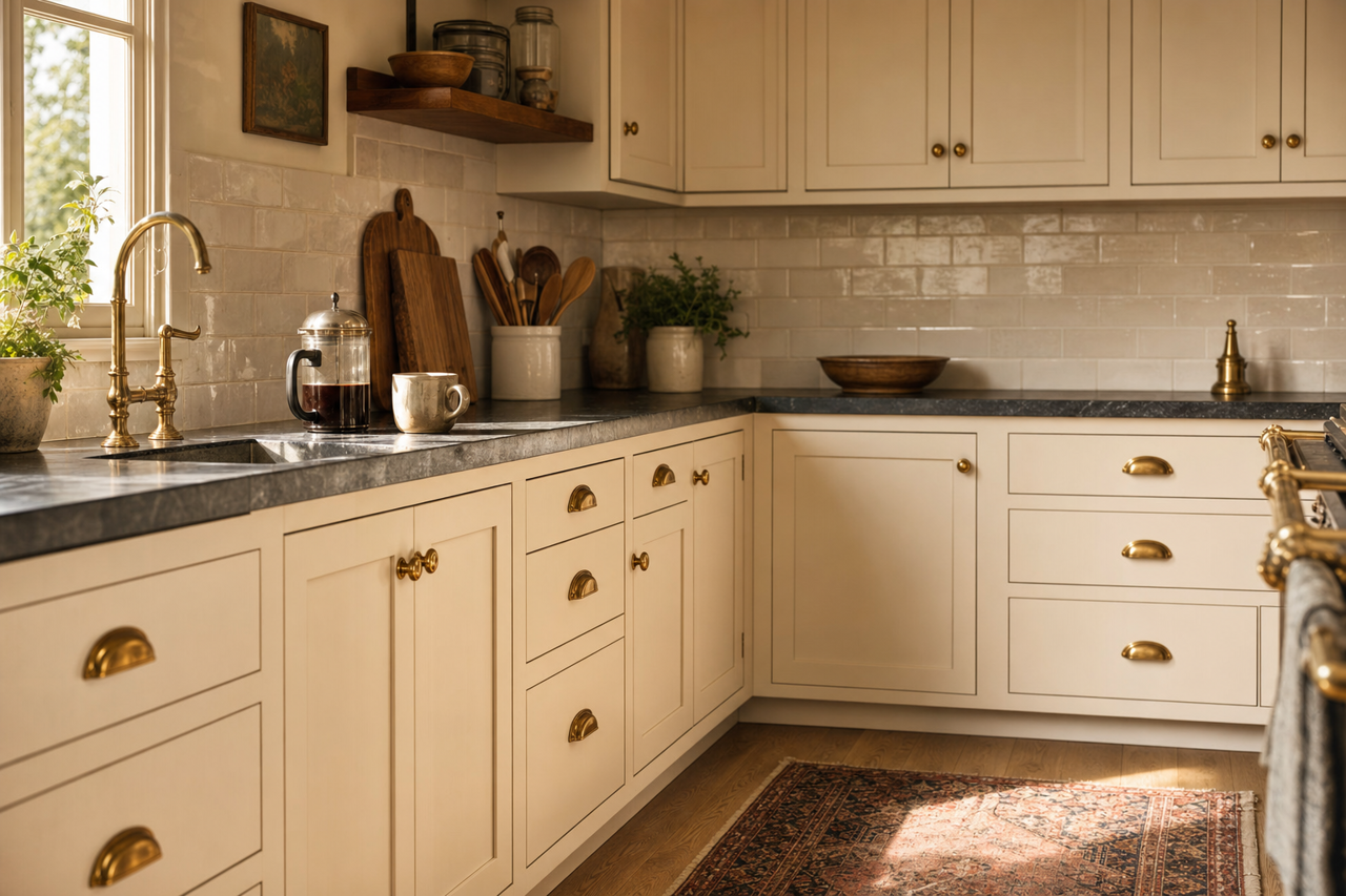 Panda White by Sherwin-Williams on cabinets