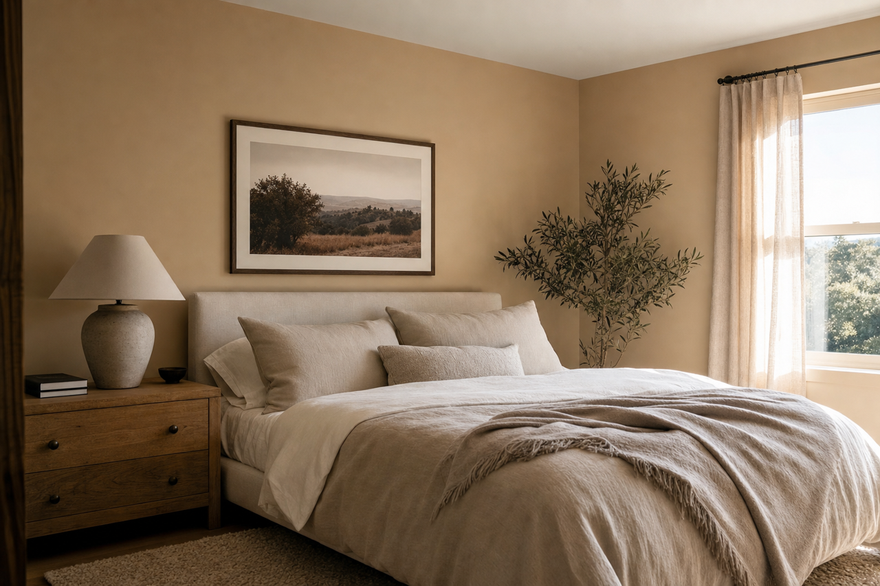 Universal Khaki by Sherwin-Williams on interiors