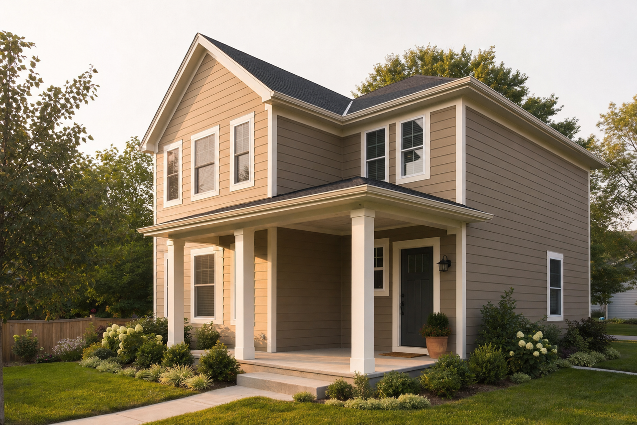 Quiver Tan by Sherwin-Williams on exterior