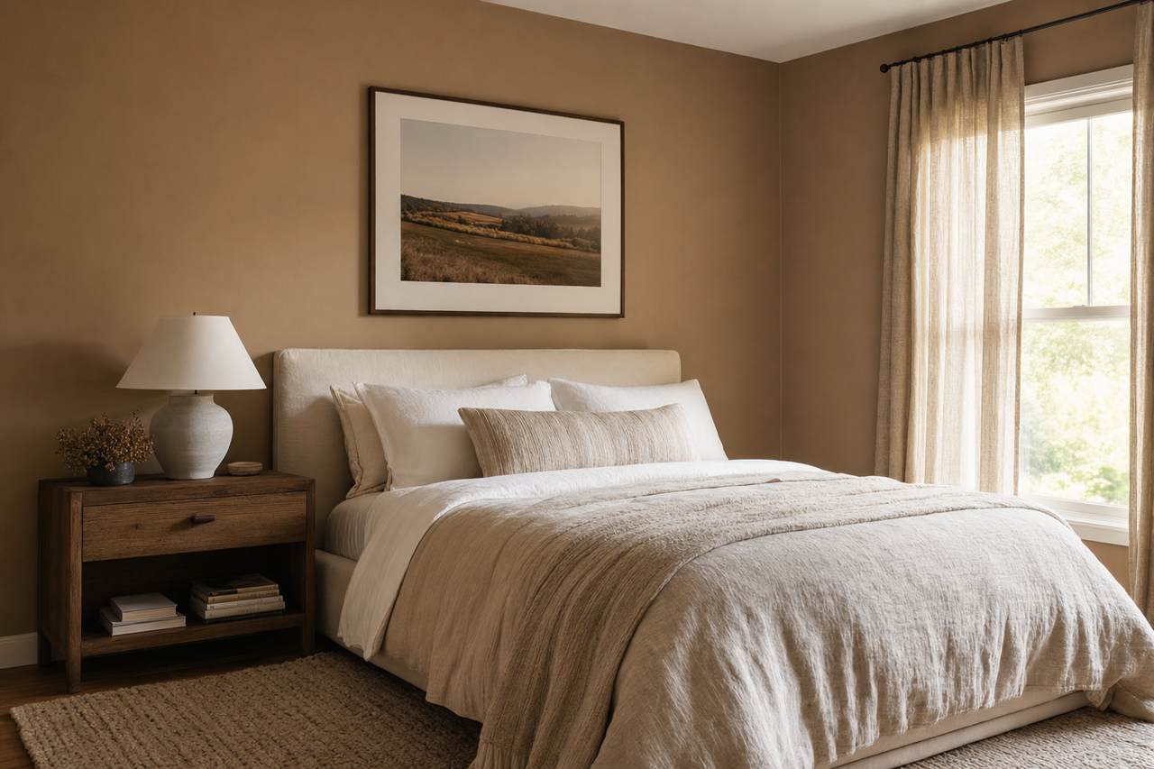 Quiver Tan by Sherwin-Williams on interiors