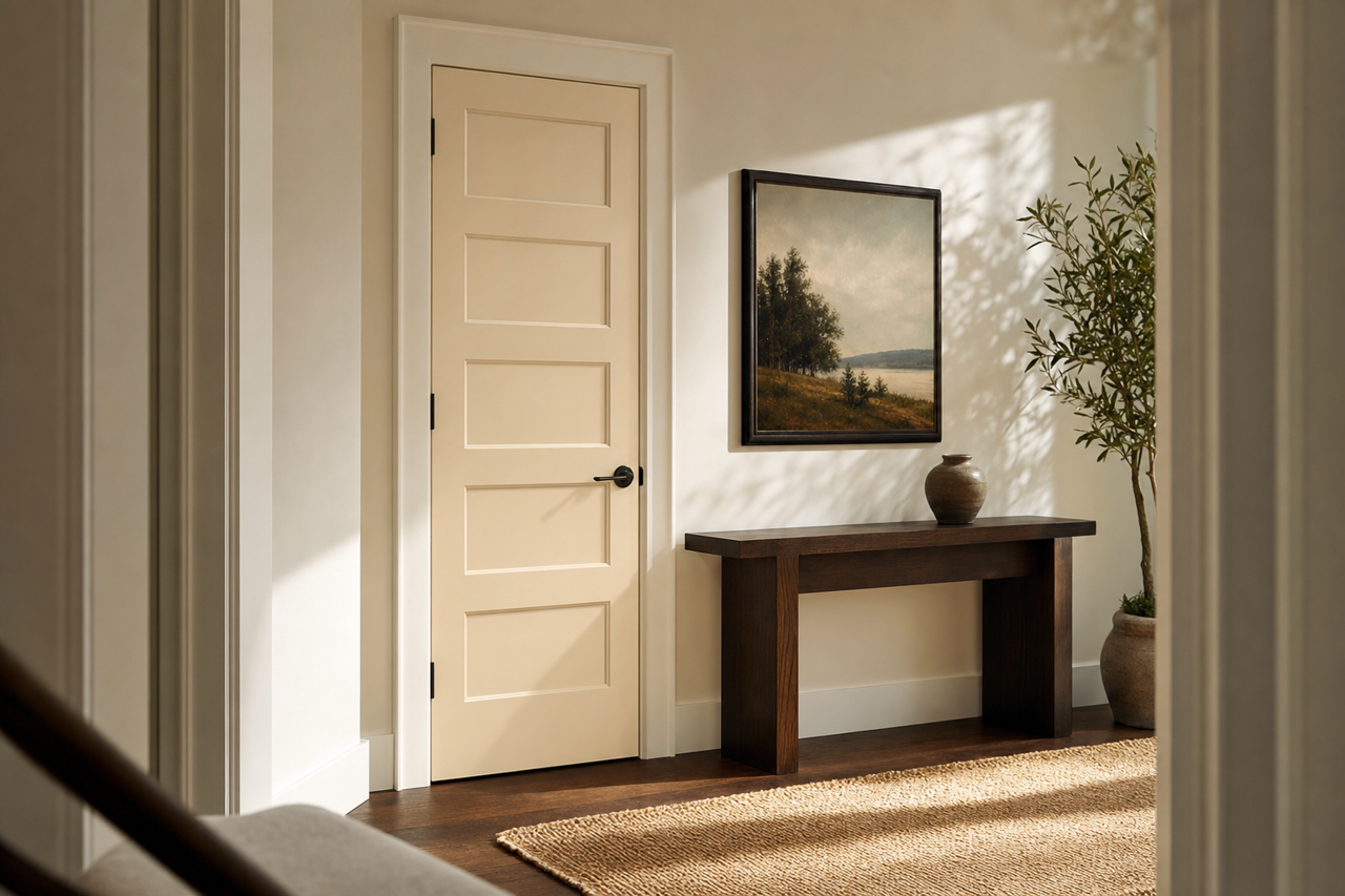 Nacre by Sherwin-Williams on interior-doors