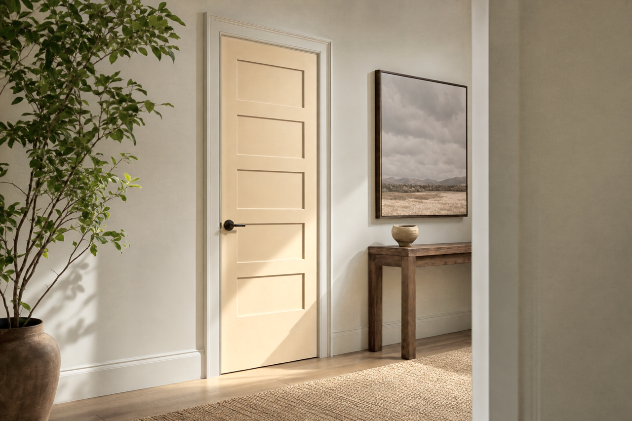 Ramie by Sherwin-Williams on interior-doors