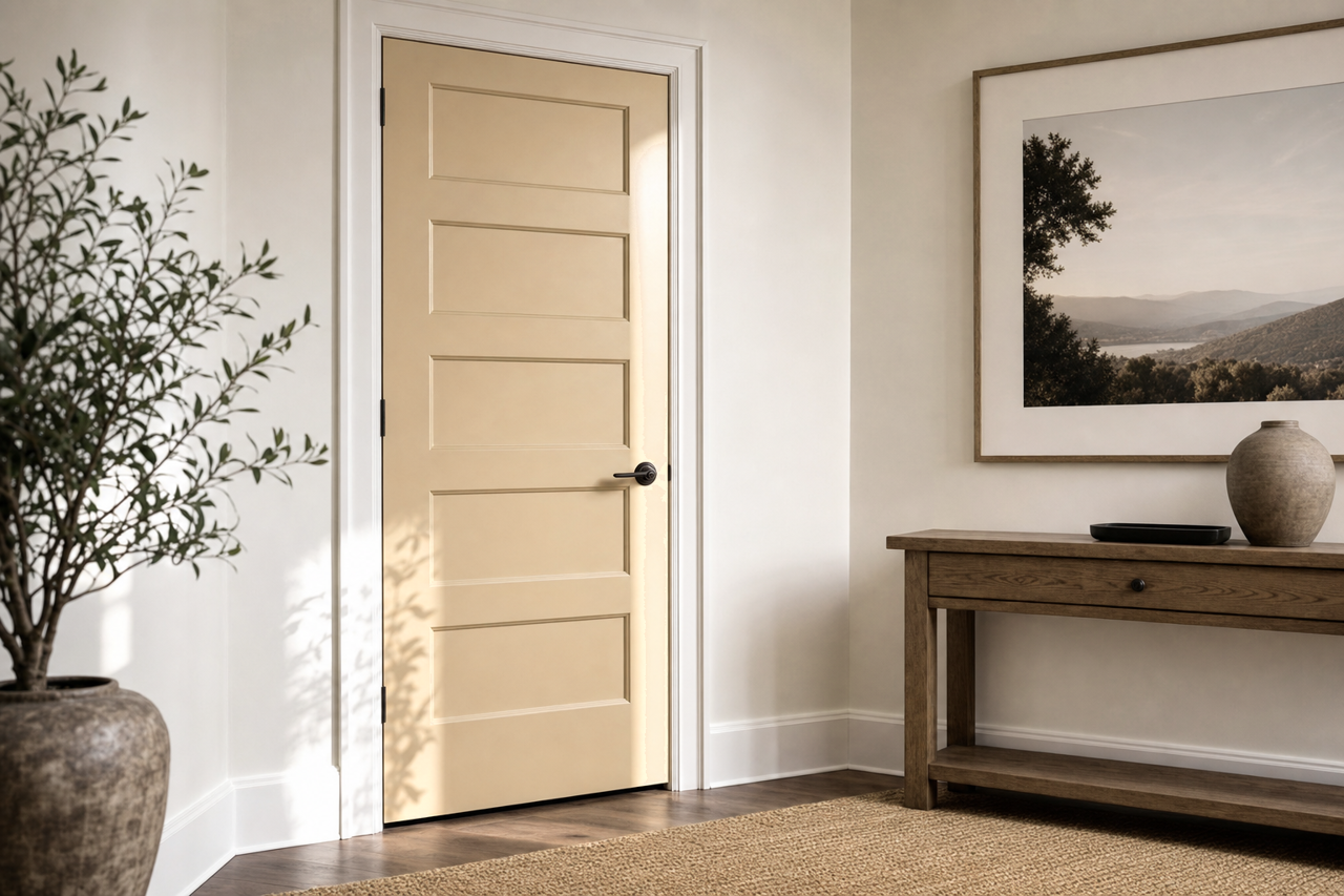 Favorite Tan by Sherwin-Williams on interior-doors