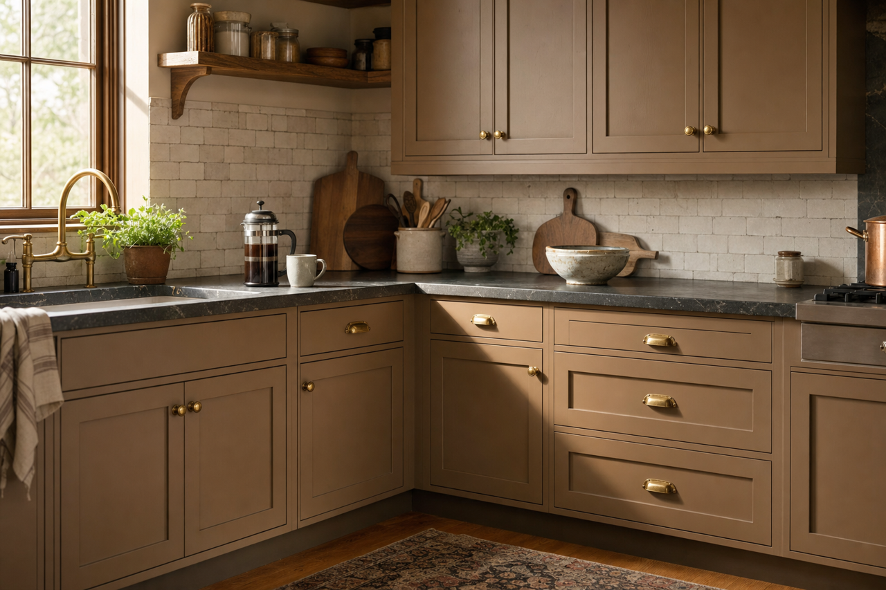 High Tea by Sherwin-Williams on cabinets