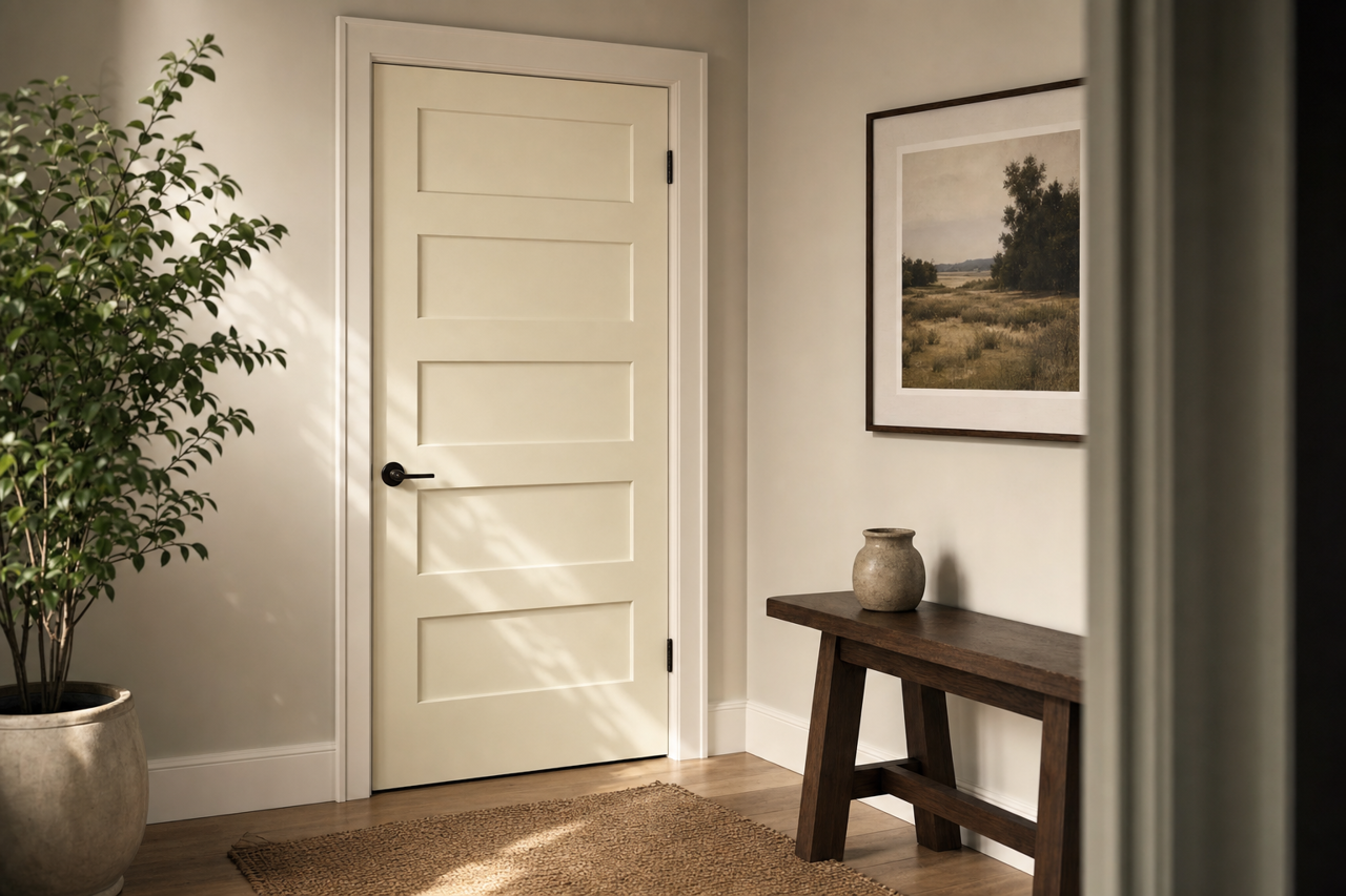 Nonchalant White by Sherwin-Williams on interior-doors