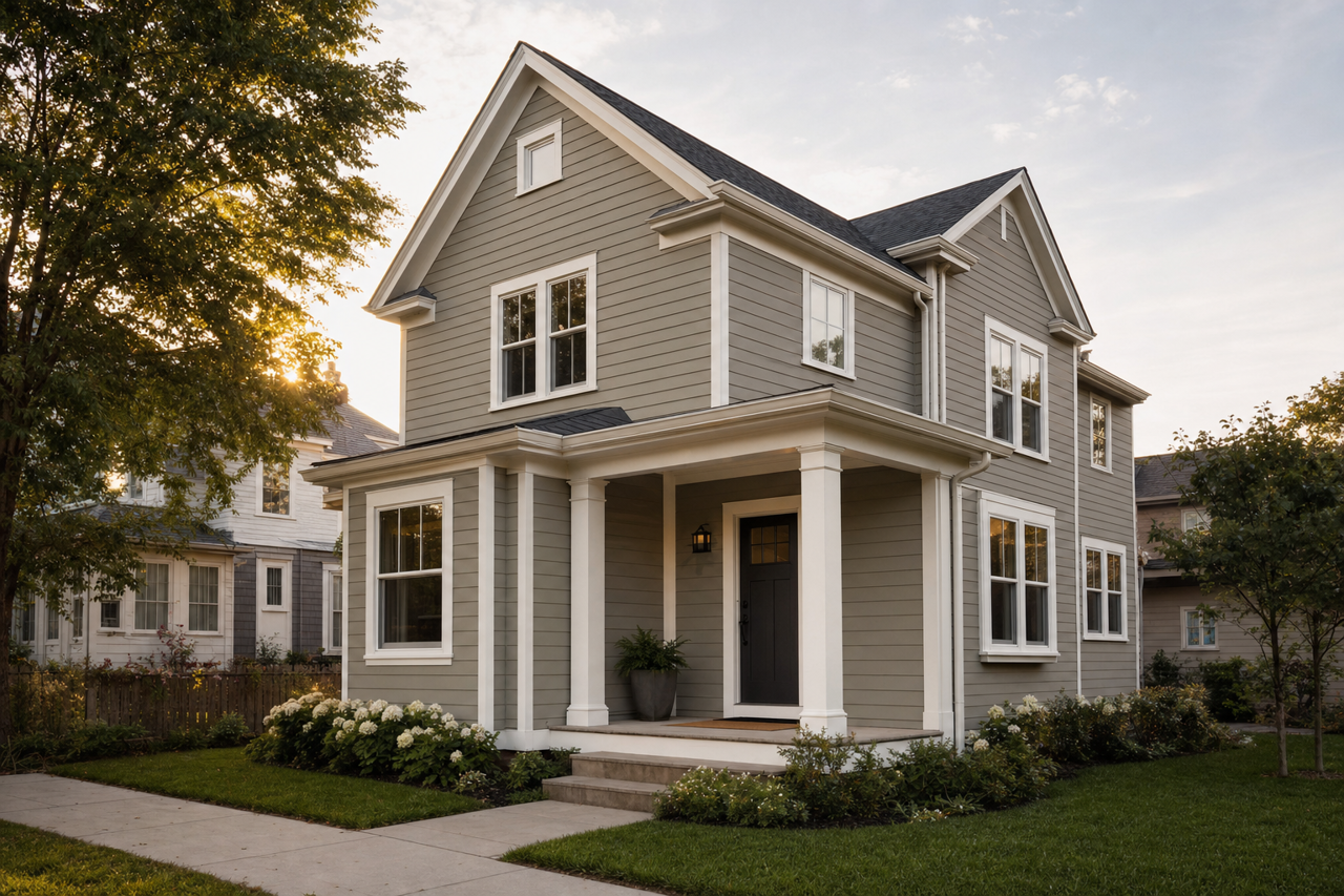 Connected Gray by Sherwin-Williams on exterior