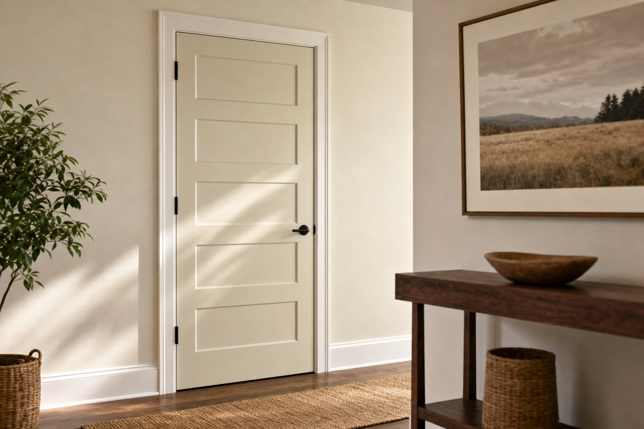 Sedate Gray by Sherwin-Williams on interior-doors