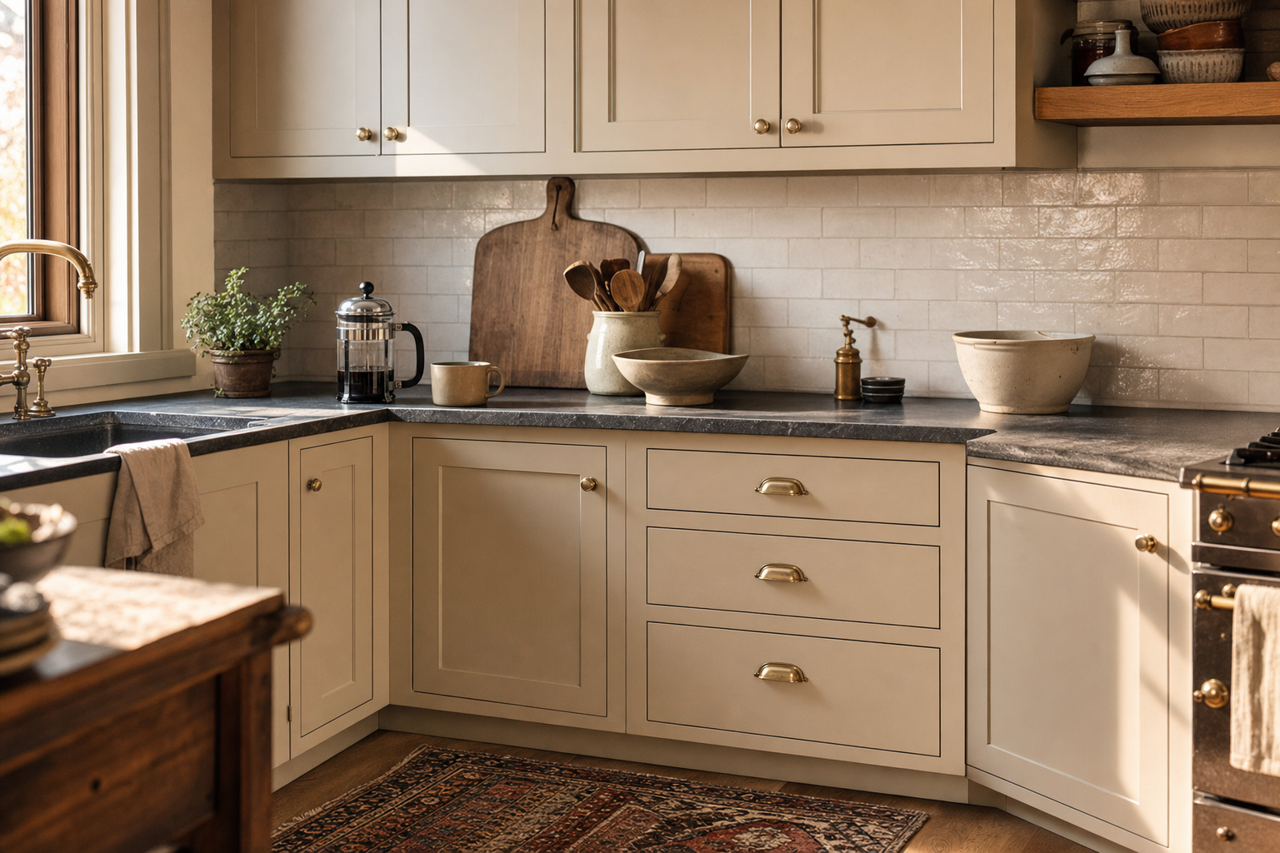 Techno Gray by Sherwin-Williams on cabinets