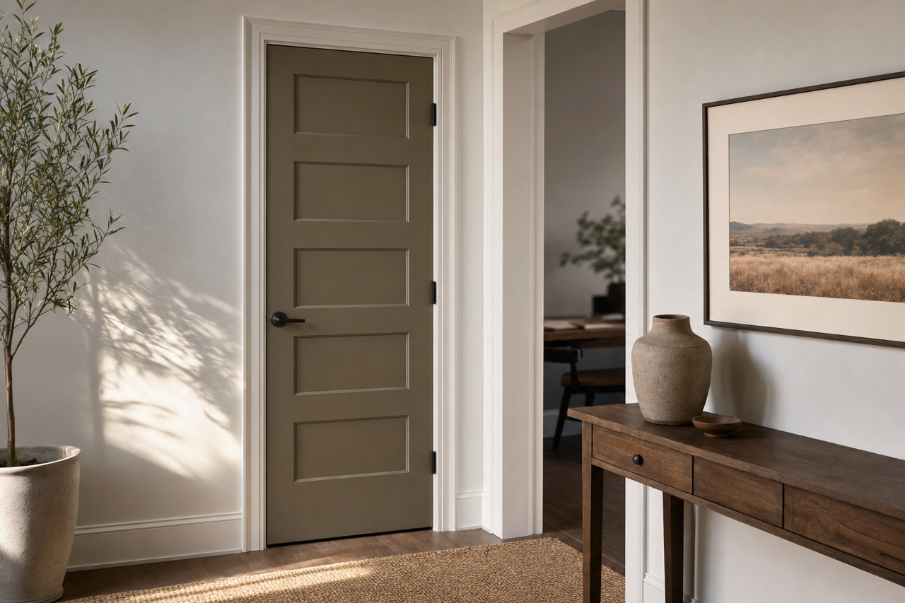 Cocoon by Sherwin-Williams on interior-doors