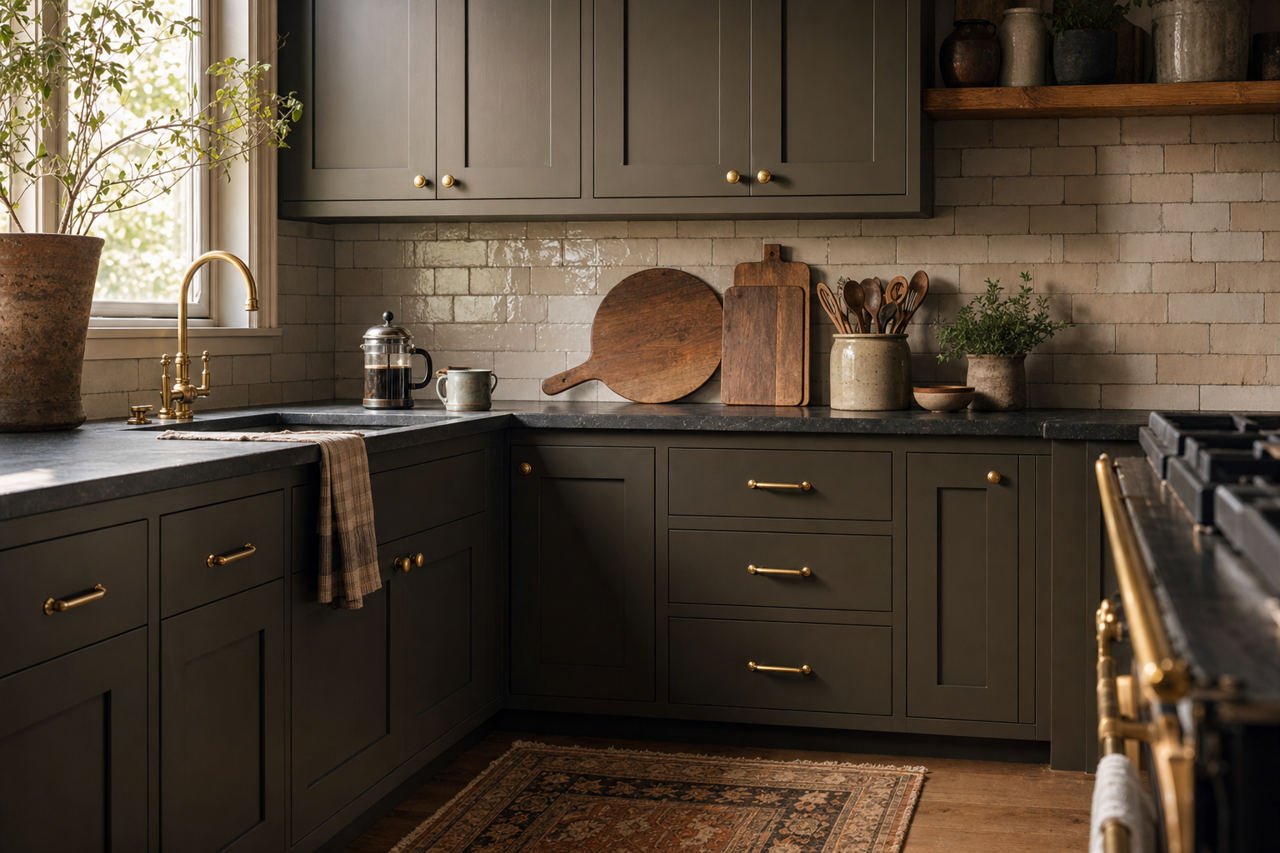 Andiron by Sherwin-Williams on cabinets