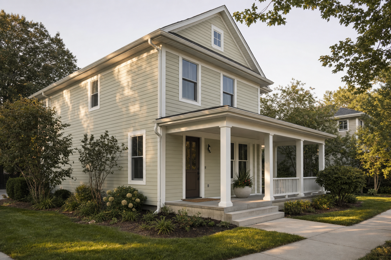 Softened Green by Sherwin-Williams on exterior