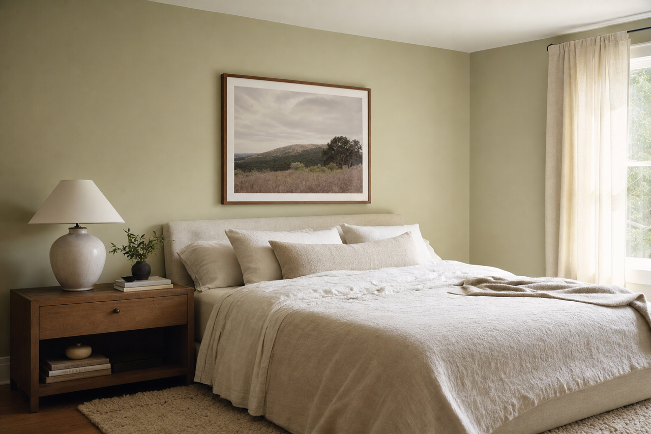 Softened Green by Sherwin-Williams on interiors